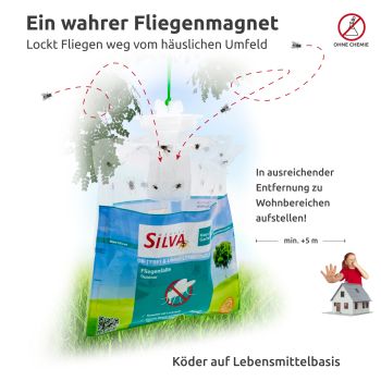 Fliegenfalle Outdoor (Monitoring) von Silva  - 4er Sparset - natürlicher Wirkstoff