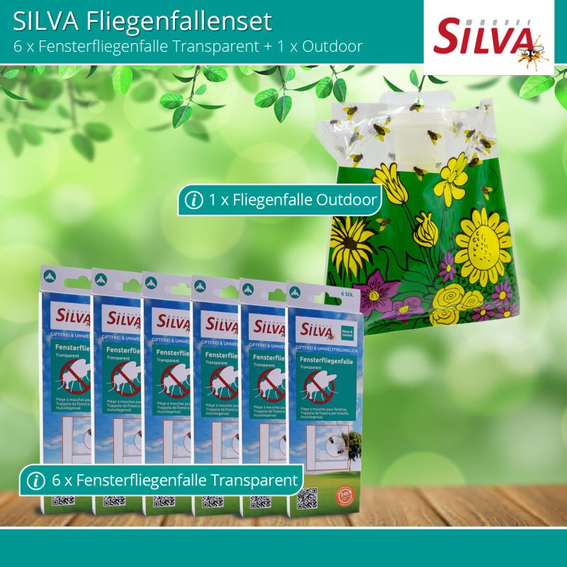 Silva Monitoring Fliegenfalle Outdoor 1er + Silva Fliegenfalle Transparent 36er